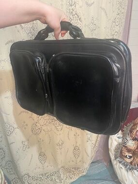 Peters bag Corp: vintage mid-century vinyl Bantam travelware suitcase